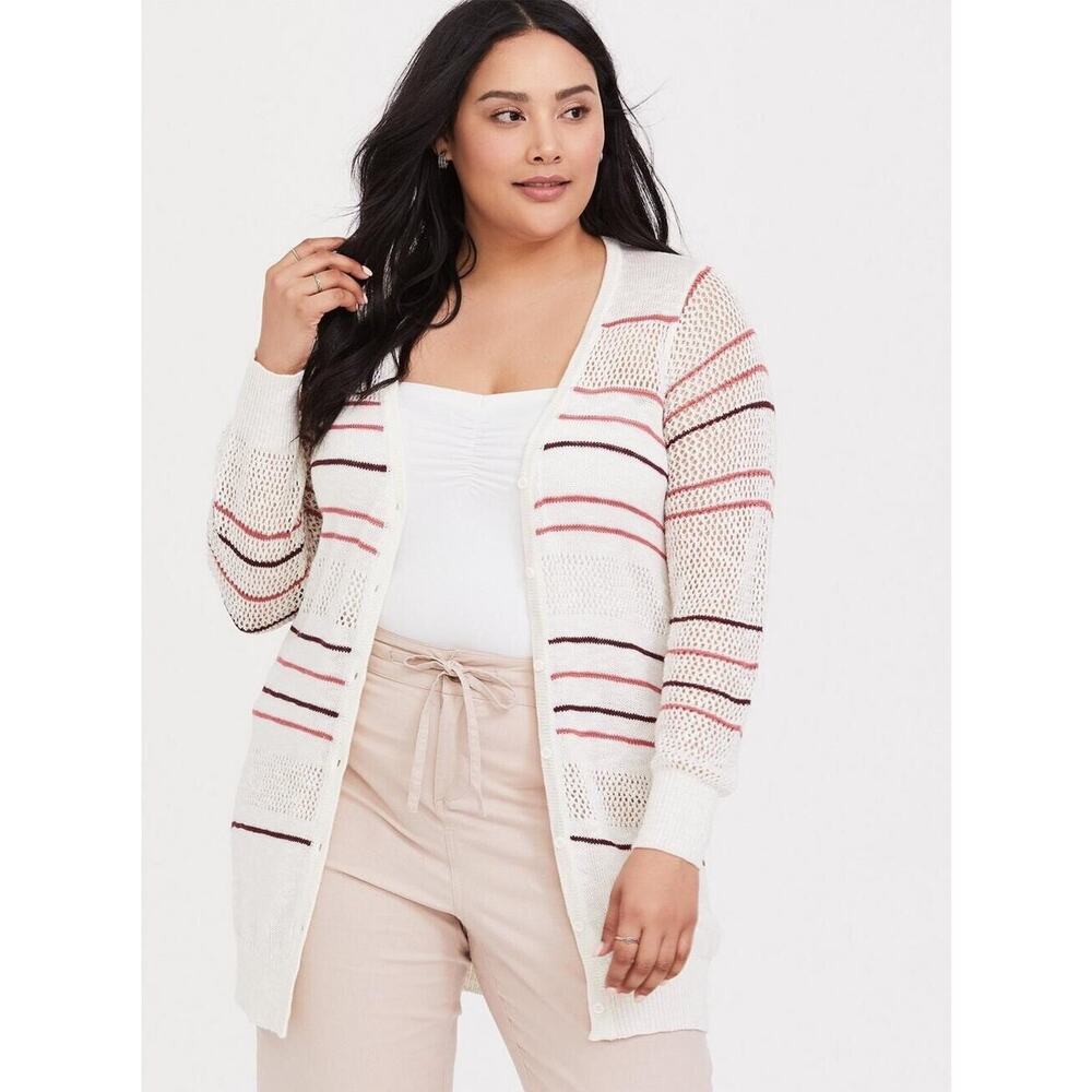 TORRID Womens Knit Stripe Cardigan Size 1X